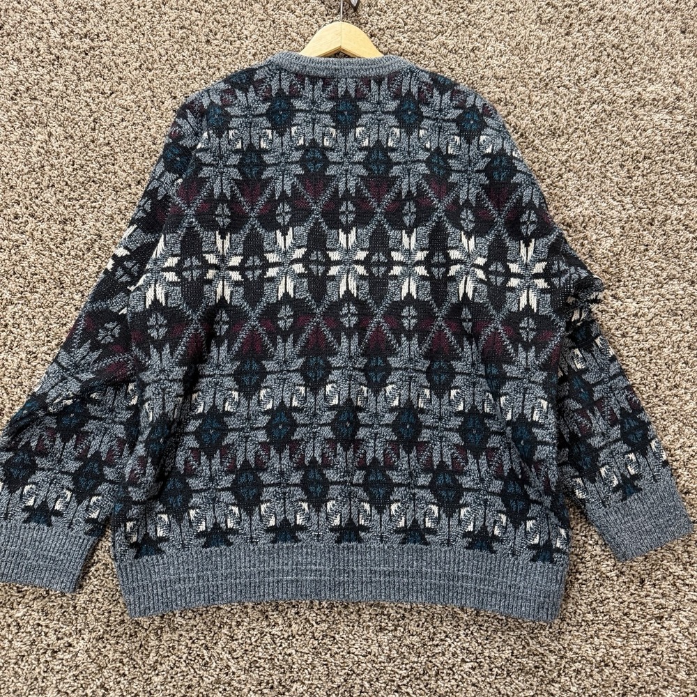 Jantzen Geometric Knit Sweater Men's Sz 2X Cosby Grandpa 90s Vintage Heritage - Picture 6 of 6